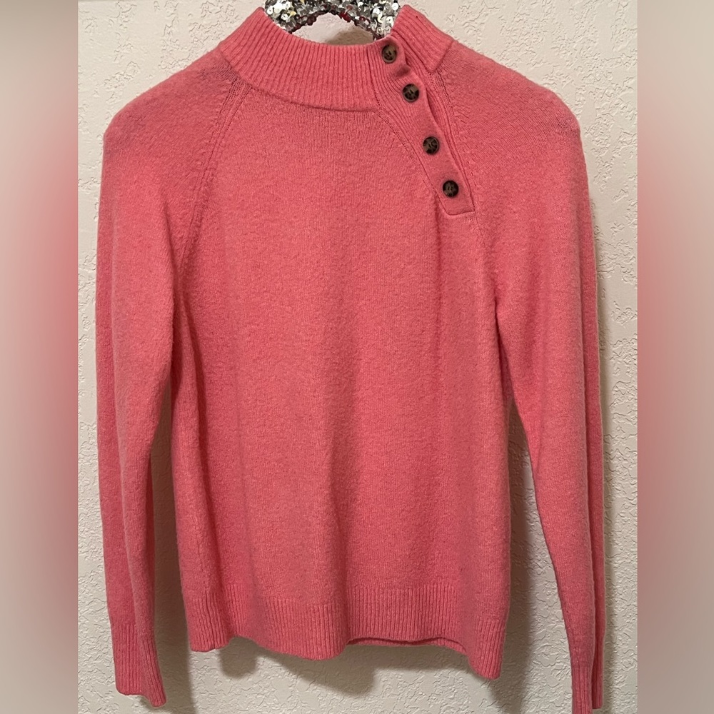 J Crew Mock Neck Sweater Pink Size Small